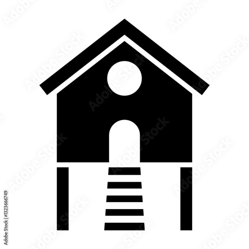 Chicken Coop Vector Glyph Icon Design
