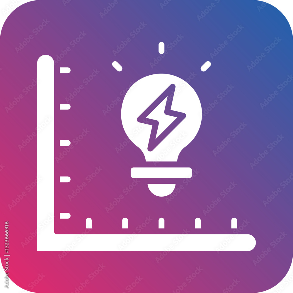 Fototapeta premium Luminous Efficacy Icon Style