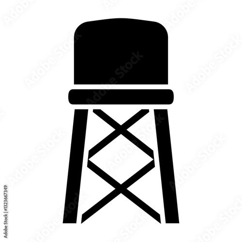 Water Tower Vector Glyph Icon Design