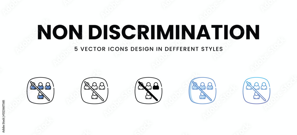 Non Discrimination vector icons set stock illustration Non Discrimination vector icons set stock illustration