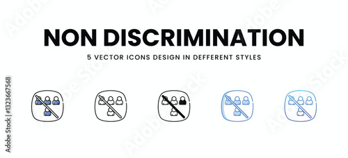 Non Discrimination vector icons set stock illustration