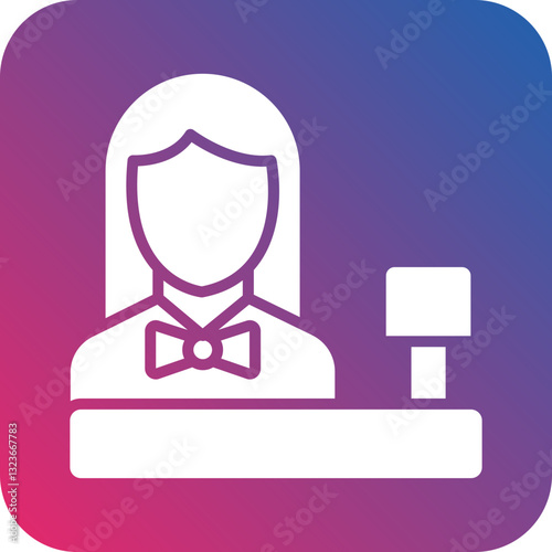 Cashier Female Icon Style
