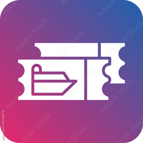 Cruise Ticket Icon Style