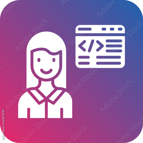 Citizen Developer Female Icon Style