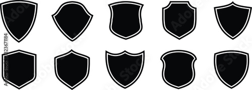Set of shields. Shield icon vector flat trendy style. Basic shield vector sign