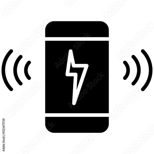 Wireless Charging line icon style
