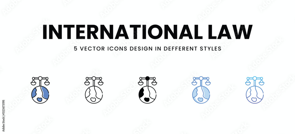 International Law vector icons set stock illustration International Law vector icons set stock illustration