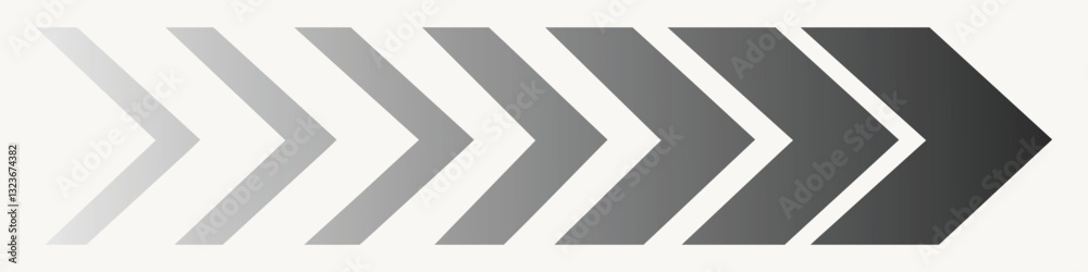 Dynamic moving arrow symbol. Arrow road sign, arrow dynamic symbol, speed sideways arrow icon striped direction fast arrows symbols.