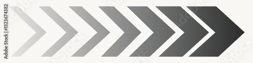 Dynamic moving arrow symbol. Arrow road sign, arrow dynamic symbol, speed sideways arrow icon striped direction fast arrows symbols.