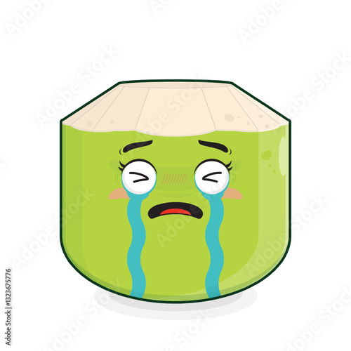 coconut crying face cartoon cute