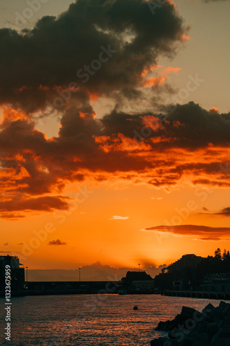sunset over the sea