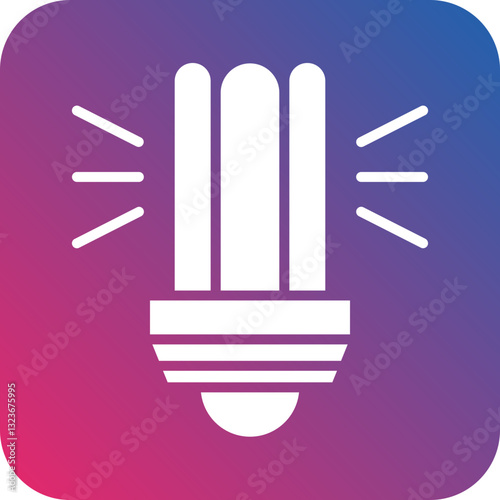 Fluorescent Light Bulb Icon Style