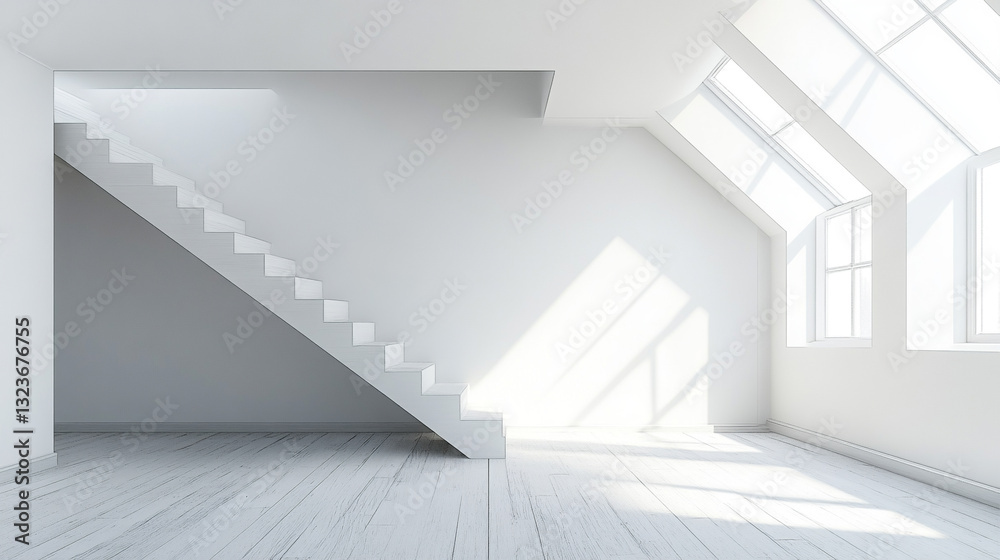 Fototapeta premium Empty room with staircase.