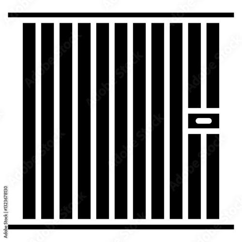 Jail Line Icon Style