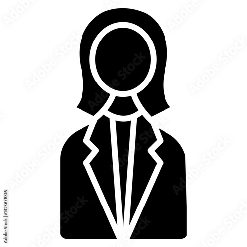 Lady Lawyer Line Icon Style