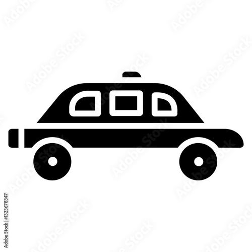 Police Car Line Icon Style