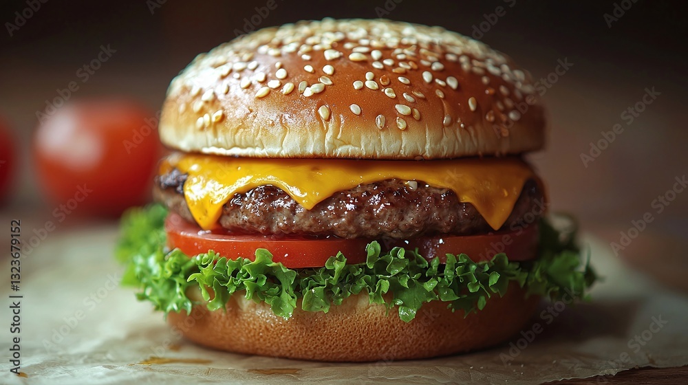 Classic cheeseburger with lettuce Classic cheeseburger with lettuce
