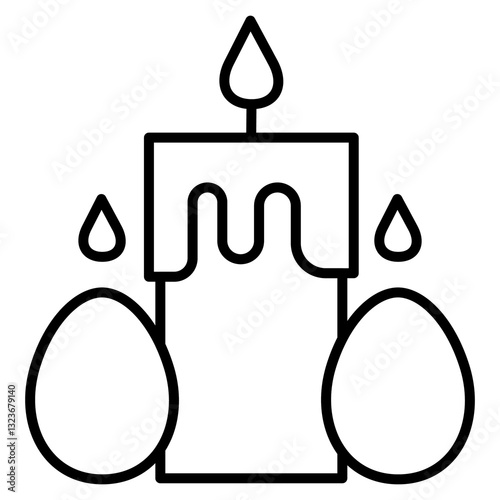 
Illustration showing a black icon of an attribute for the Easter holiday, on a white background