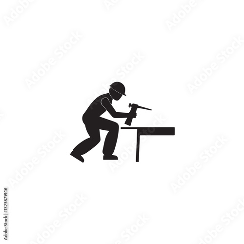 carpenter black color vector image