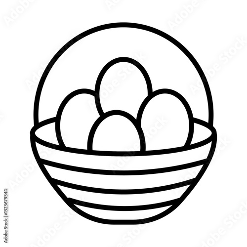 
Illustration showing a black icon of an attribute for the Easter holiday, on a white background