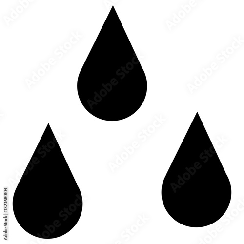 Water Drops Line Icon Style