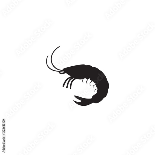 shrimp icon silhouette vector image
