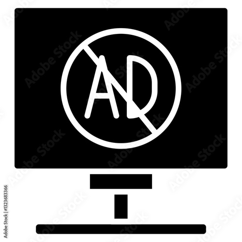 Ad Blocker Line Icon Style