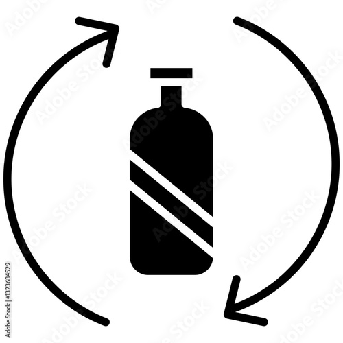 Plastic Recycle Line Icon Style