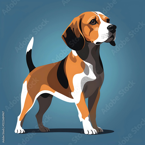 Beagle Silhouette, Vector illustration