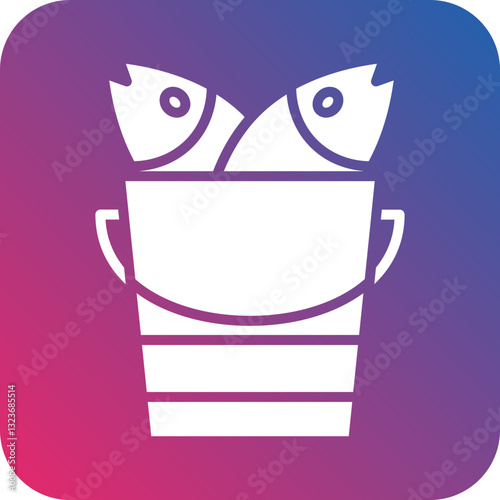 Fish Bucket Icon Style