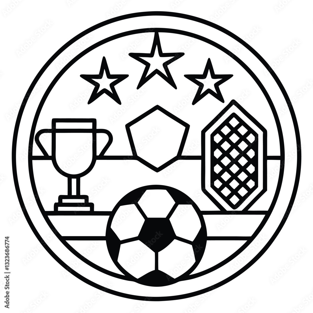 Soccer day vector illustration icon elements symbols