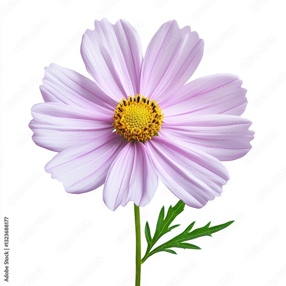 Pale Lilac Cosmos Flower on White Background Pale Lilac Cosmos Flower on White Background