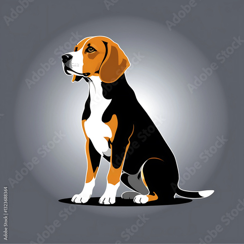 Beagle Silhouette, Vector illustration