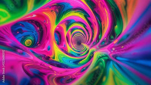 Wallpaper Mural Colorful fractal swirls paint a vibrant abstract motion design Torontodigital.ca