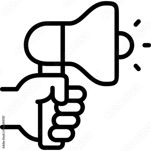 hand holding megaphone icon