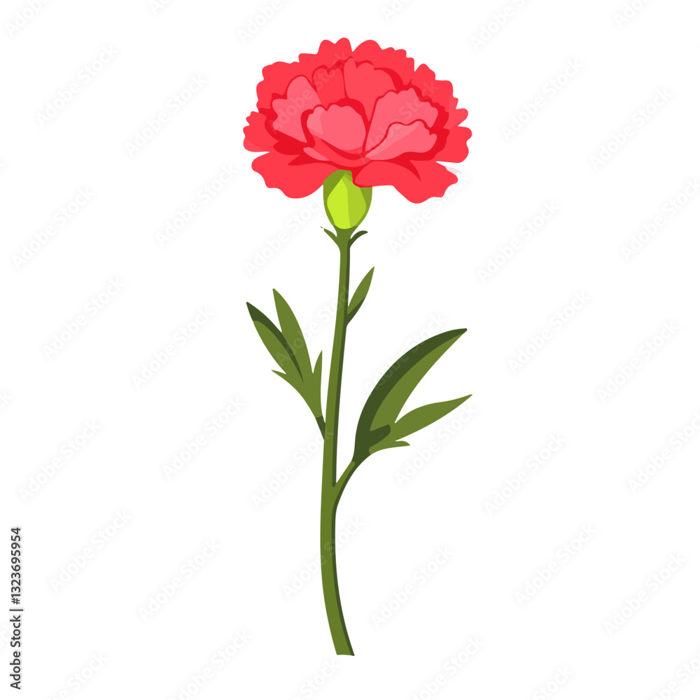 My Simple flat 2D icon red carnation branch isolated on transparent background, vector, flat design, animation design, simple flat 2D icon, clipart My Simple flat 2D icon red carnation branch isolated on transparent background, vector, flat design, animation design, simple flat 2D icon, clipart