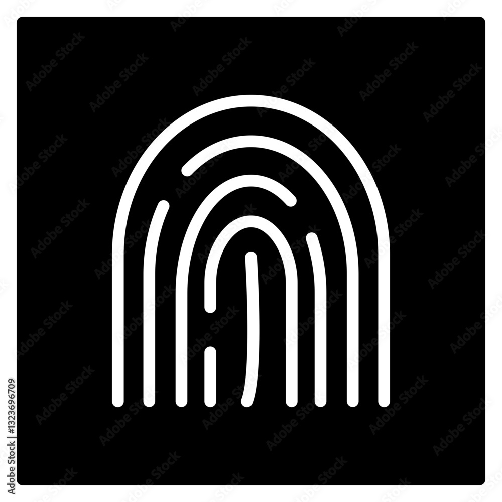 Fingerprint Line Icon Style
