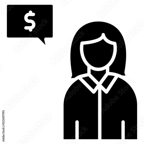 Female Advisor Line Icon Style