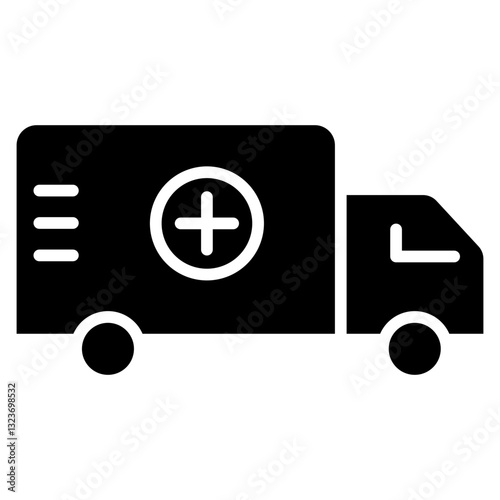 Ambulance Line Icon Style
