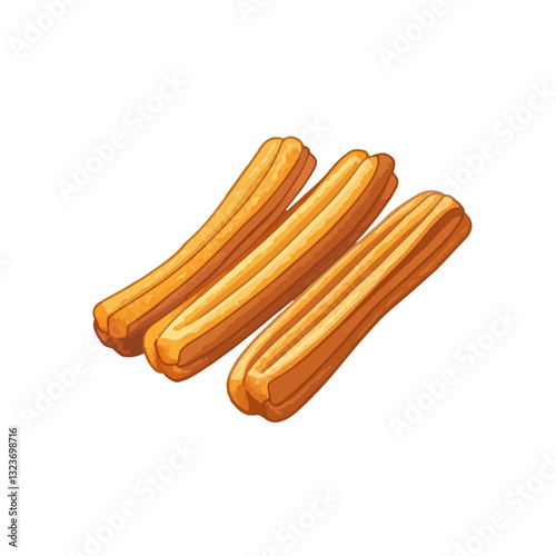 My Simple flat 2D icon churros isolated on transparent background, vector, flat design, animation design, simple flat 2D icon, clipart