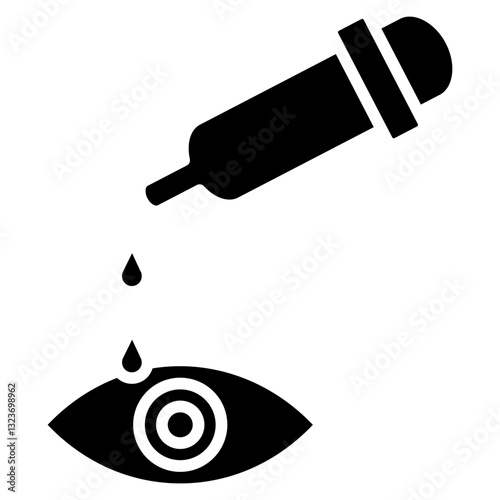 Eye Drop Line Icon Style