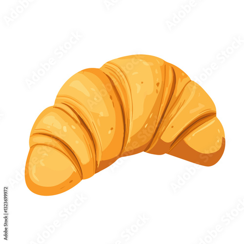 My Simple flat 2D icon croissant isolated on transparent background, vector, flat design, animation design, simple flat 2D icon, clipart