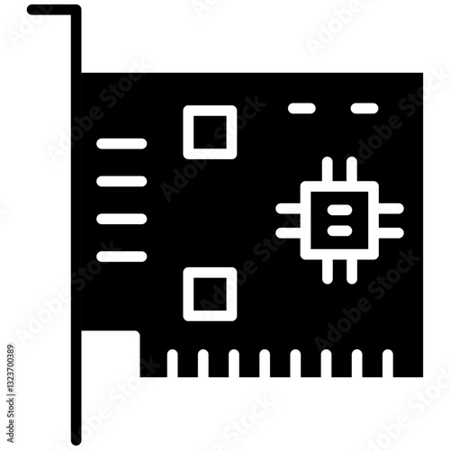 Network Interface Card Line Icon Style