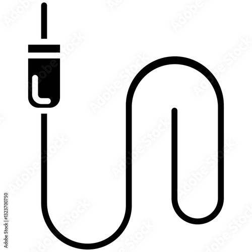 Audio Cable Line Icon Style