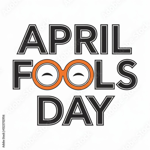 April Fools Day text and funny glasses Isolated on white background. illustration vector Eps 10 for greeting card, ad, promotion, poster, flier, blog, article, marketing, signage, email