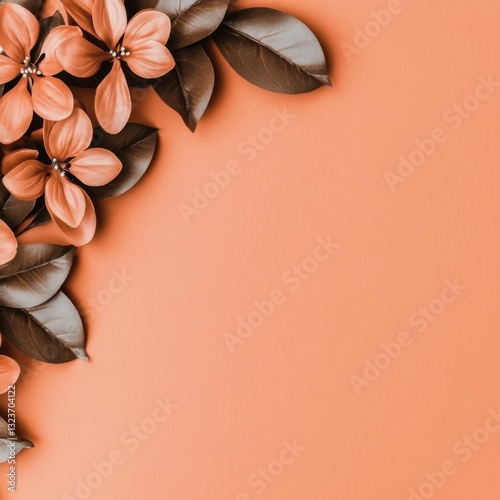 Wallpaper Mural Peach blossom and leaves corner border design Torontodigital.ca