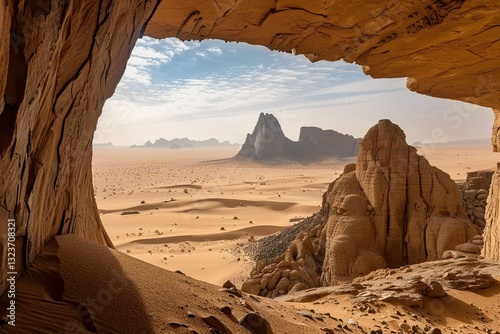Detailed Visual  of Breathtaking View of Tassili Du Hoggar, Ahaggar National Park, Algeria