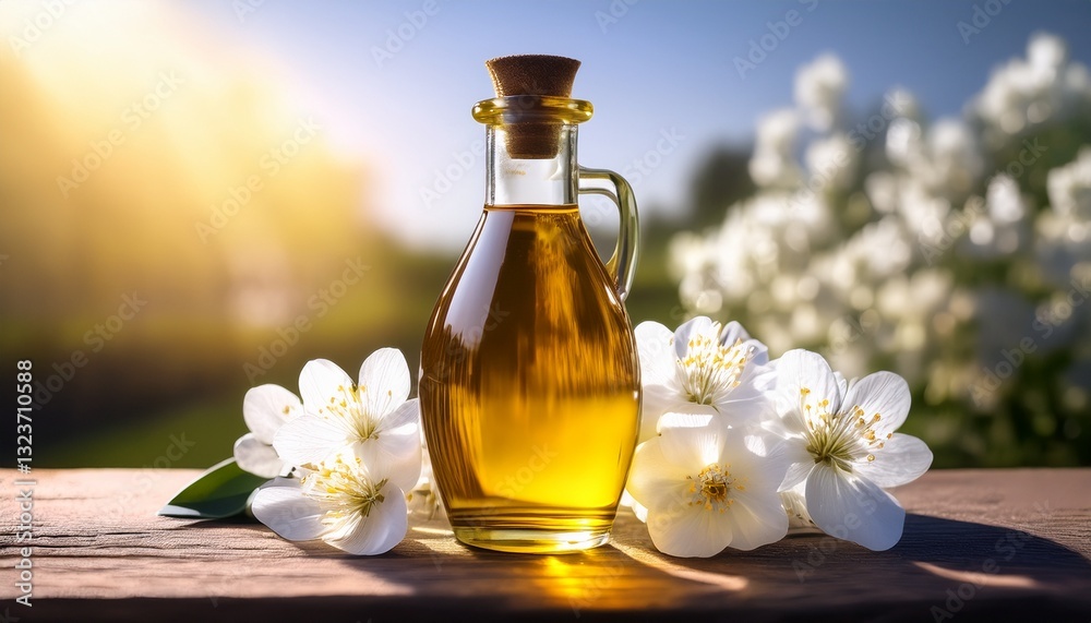 Luxury organic oil placed against a backdrop of white flowers, with soft lighting highlighting its elegance, ideal for wellness and eco-friendly products.
Luxury organic oil placed against a backdrop of white flowers, with soft lighting highlighting its elegance, ideal for wellness and eco-friendly products.
