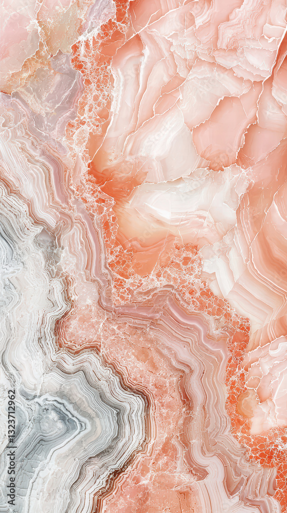 Fototapeta premium Flowing Elegance: A mesmerizing close-up showcases the intricate details of a natural stone surface.