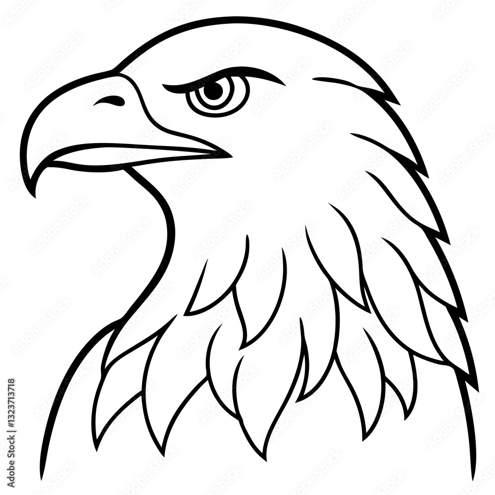 Obraz premium Minimalist Eagle Line Art Vector Design